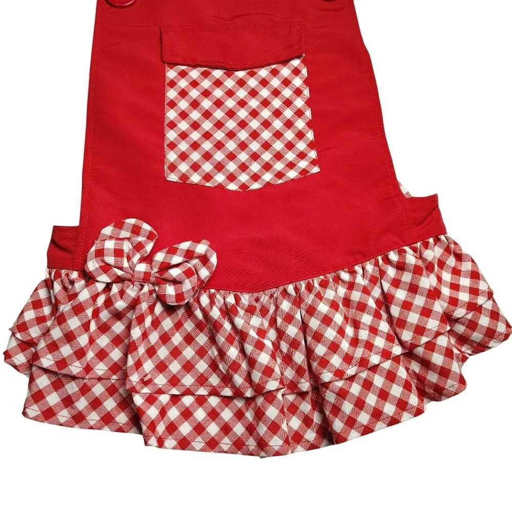 Doggy Parton Dog XL Red and White Gingham Pet Dress